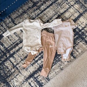 Nike Cream and Tan Baby Outfit Set